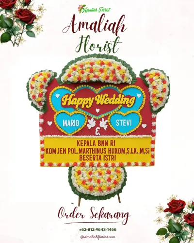 Karangan Papan Bunga Pernikahan di Boting
